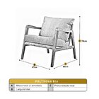 Poltrona Decorativa Madeira Maciça Bia Luxo Azul