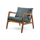 Poltrona Decorativa Madeira Maciça Bia Luxo Azul