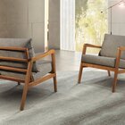 Poltrona Decorativa Madeira Maciça Bia Luxo Cappuccino