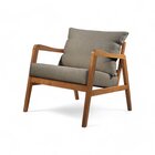 Poltrona Decorativa Madeira Maciça Bia Luxo Cappuccino