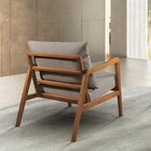 Poltrona Decorativa Madeira Maciça Bia Luxo Cinza