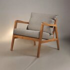 Poltrona Decorativa Madeira Maciça Bia Luxo Cinza