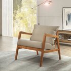 Poltrona Decorativa Madeira Maciça Bia Luxo Off White