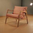 Poltrona Decorativa Madeira Maciça Bia Luxo Terracota