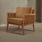 Poltrona Decorativa Madeira Maciça Helena Corino Caramelo