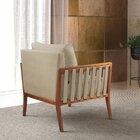 Poltrona Decorativa Madeira Maciça Helena Corino Off White
