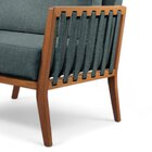 Poltrona Decorativa Madeira Maciça Helena Linho Azul