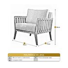 Poltrona Decorativa Madeira Maciça Helena Linho Terracota