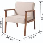 Poltrona Decorativa Madeira Maciça Jequitibá Assento Com Pers