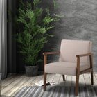 Poltrona Decorativa Madeira Maciça Jequitibá Assento Com Pers