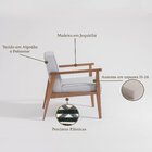 Poltrona Decorativa Madeira Maciça Jequitibá Assento Com Pers