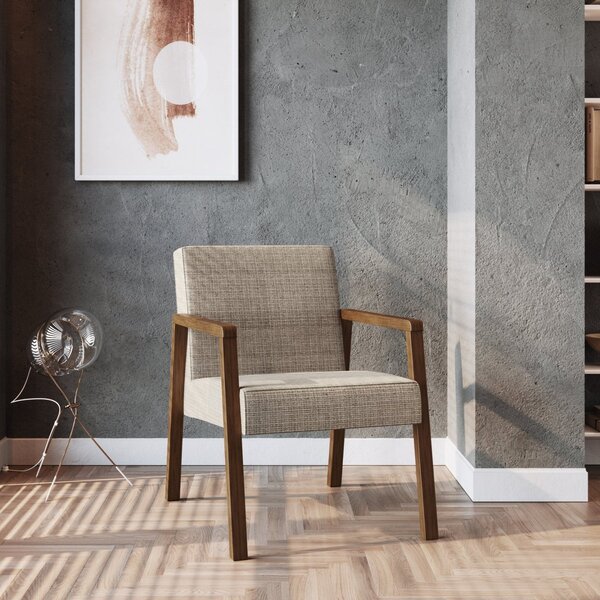 Poltrona Decorativa Madeira Maciça Jequitibá Assento Com Pers