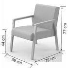 Poltrona Decorativa Madeira Maciça Jequitibá Assento Com Pers