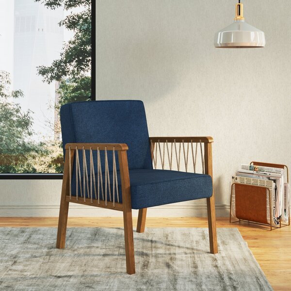 Poltrona Decorativa Madeira Maciça Jequitibá Assento Com Pers