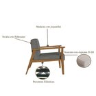 Poltrona Decorativa Madeira Maciça Jequitibá Assento Com Pers