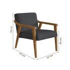 Poltrona Decorativa Madeira Maciça Jequitibá Assento Com Pers