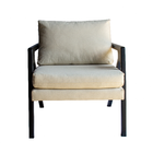 Poltrona Decorativa Madeira Maciça Luxo Mona Linho Bege Com B