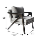 Poltrona Decorativa Madeira Maciça Super Luxo Italia Cinza Es