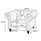 Poltrona Decorativa Maggiore Couro Preto G58 - Gran Belo