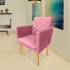 Poltrona Decorativa Maitê Matelassê Sala Recepção Dimartins R