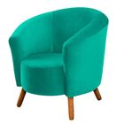 Poltrona Decorativa Malta Suede Verde Tiffany - Encantum