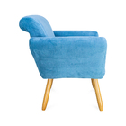 Poltrona Decorativa Malu Larhome Tecido Suede Veludo Azul