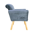 Poltrona Decorativa Malu Larhome Tecido Suede Veludo Preto.