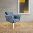 Poltrona Decorativa Malu Larhome Tecido Suede Veludo Preto.