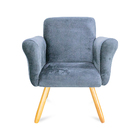 Poltrona Decorativa Malu Larhome Tecido Suede Veludo Preto.