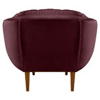 Poltrona Decorativa Marcela Veludo Base Madeira Castanho - Pa