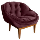 Poltrona Decorativa Marcela Veludo Base Madeira Castanho - Pa