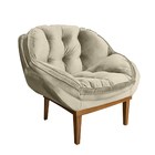 Poltrona Decorativa Marcela Veludo Bege Dal Poz Estofados
