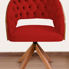Poltrona Decorativa Mari Laminada Pé Giratório De Madeira Cap