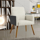 Poltrona Decorativa Maria W01 Pés Palito Linho Champagne Cour