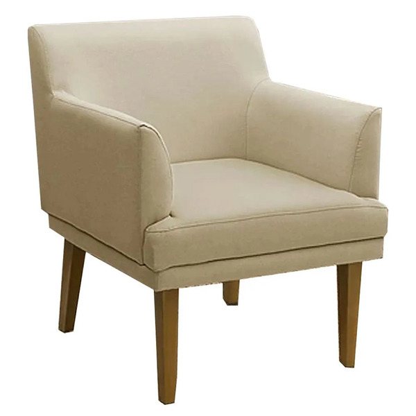 Poltrona Decorativa Mariana Bege Amassado Ref 1301 -  Star Co