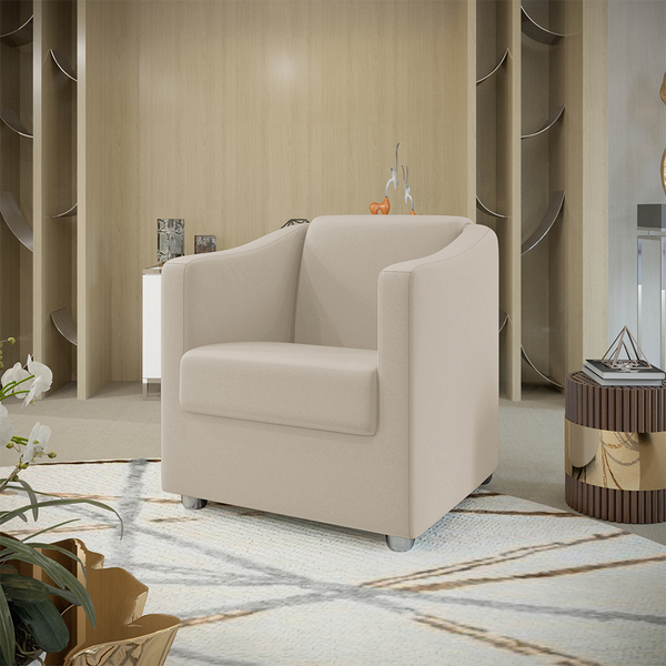 Poltrona Decorativa Mariana Suede Bege Dal Poz Estofados