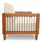 Poltrona Decorativa Marilia Linho Bege Base Em Madeira Castan