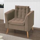 Poltrona Decorativa Marrom Com Pés Palito Estela