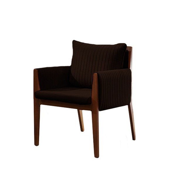 Poltrona Decorativa Marrom Em Veludo Angkor