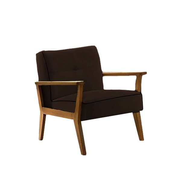 Poltrona Decorativa Marrom Em Veludo Dieter