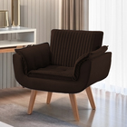 Poltrona Decorativa Marrom Em Veludo Nimes