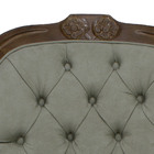 Poltrona Decorativa Medalhão Capitonê Verniz Imbuia E Suede V