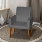 Poltrona Decorativa Mel Material Sintético Cinza Dal Poz Esto