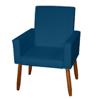 Poltrona Decorativa Mel Suede Azul Marinho Dal Poz Estofados