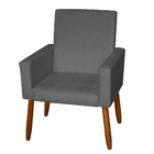 Poltrona Decorativa Mel Suede Cinza Dal Poz Estofados