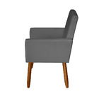 Poltrona Decorativa Mel Suede Cinza Dal Poz Estofados