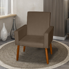 Poltrona Decorativa Mel Suede Marrom Dal Poz Estofados