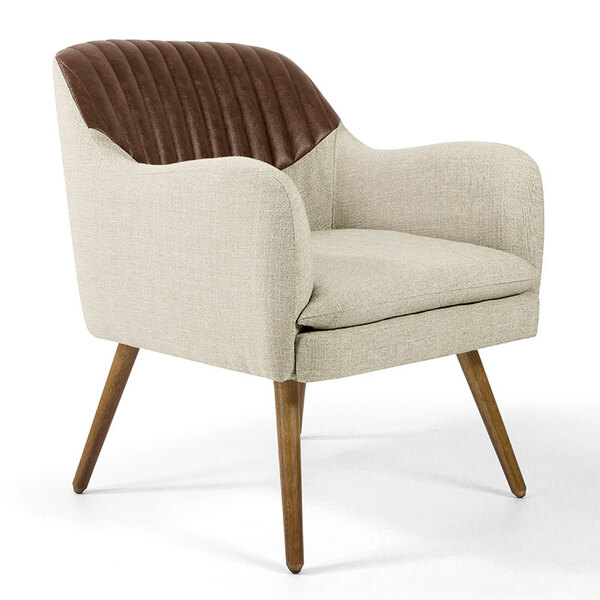 Poltrona Decorativa Melania -domi Móveis - Bege / Marrom