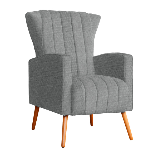 Poltrona Decorativa Melinda Pés Palito Linho Cores - Ds Estof