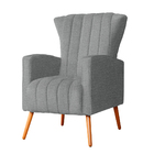 Poltrona Decorativa Melinda Pés Palito Linho Cores - Ds Estof